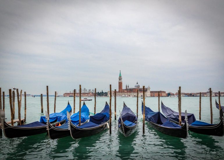 Gondolas in the Giudecca Canal, Venice