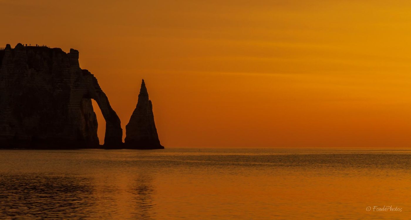 Coucher de soleil à Etretat