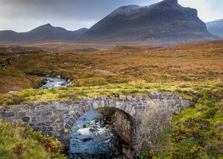 Old road bridge over Unapool Burn