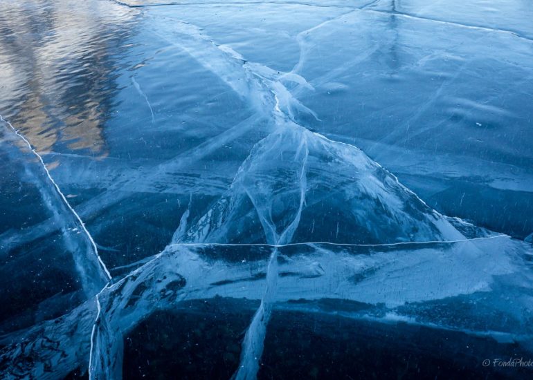 Frozen lake in northern Norway