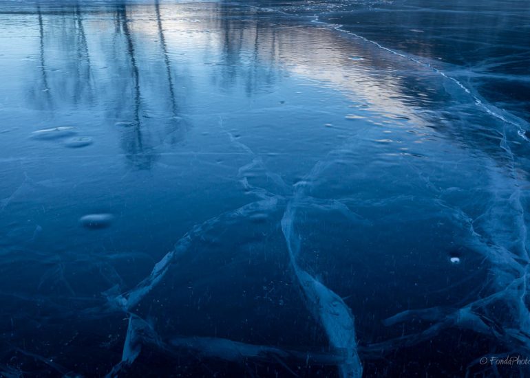 Frozen lake in northern Norway