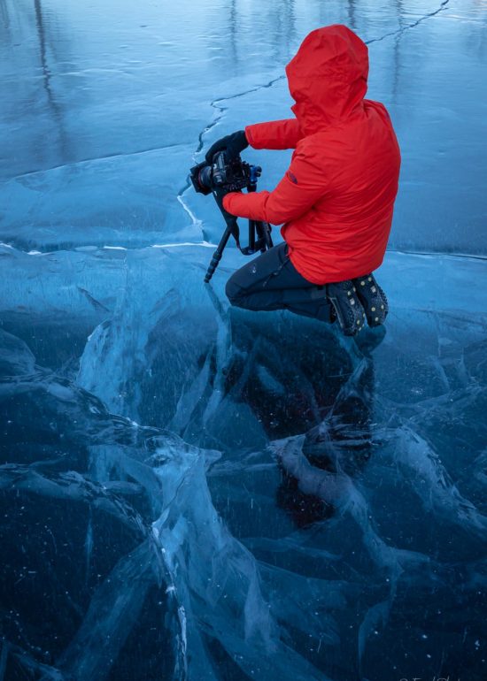 Frozen lake in northern Norway
