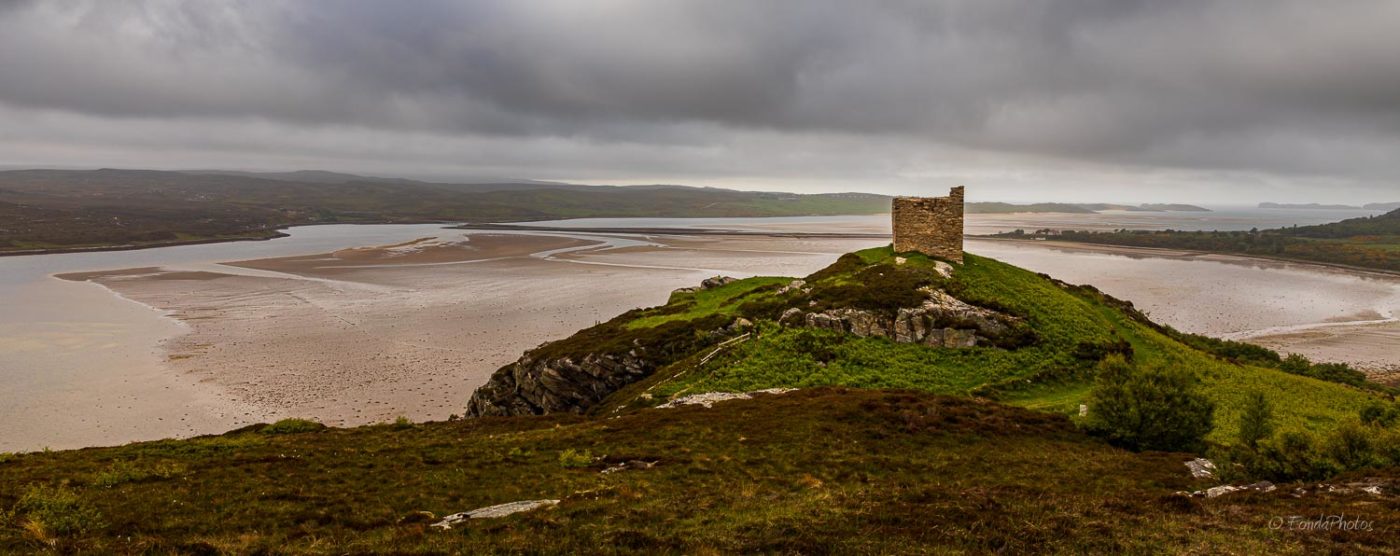 Kyle of Tongue and Castle Varich in Winter