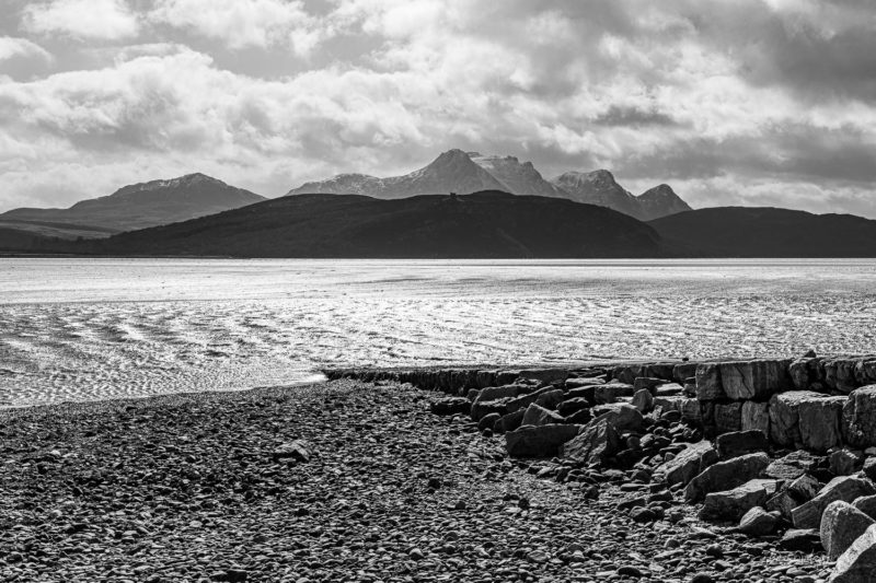 Kyle of Tongue and Castle Varich in Winter