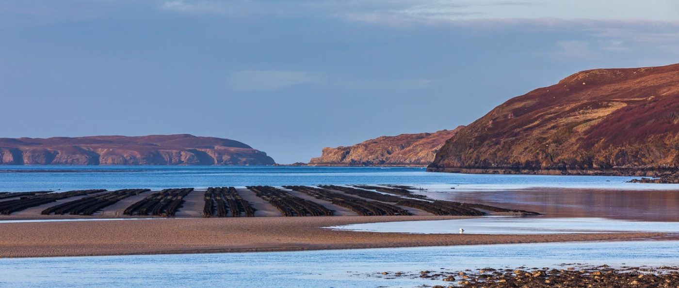 Kyle of Tongue and Castle Varich in Winter