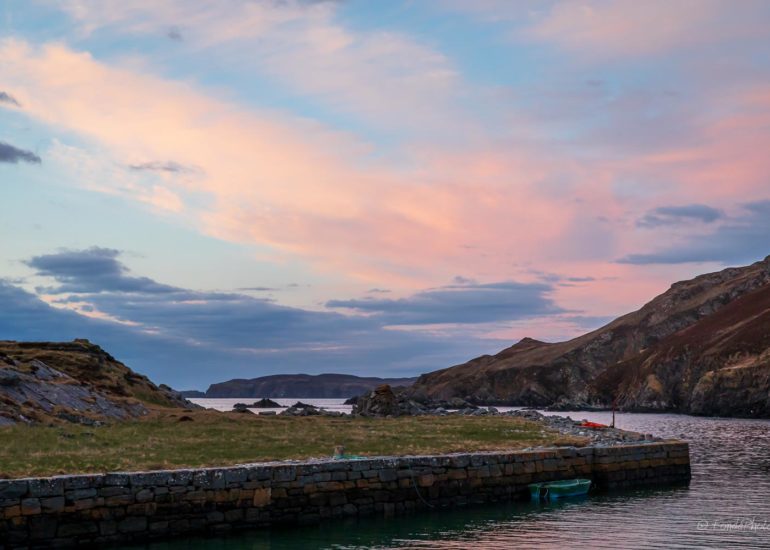 Kyle of Tongue and Castle Varich in Winter