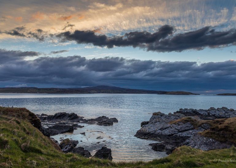 Kyle of Tongue and Castle Varich in Winter