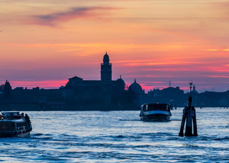 Gondolas in the Giudecca Canal, Venice