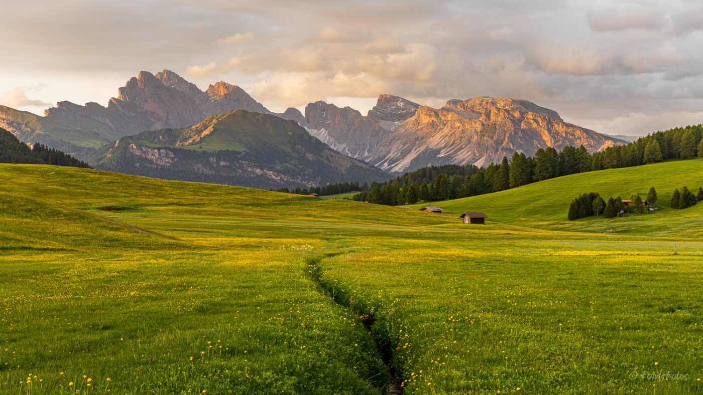 Alpe di Siusi at sunset